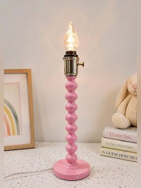 Pottery Barn Kids Pink Spiral Party‎ Lamp NO Shade